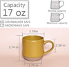 Bosmarlin Large Stoneware Speckled Coffee Mugs Set of 2, Big Tea Cup, 17 Oz, Dishwasher and Microwave Safe