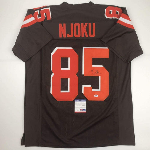 Autographed/Signed David Njoku Cleveland Football Brown Jersey PSA/DNA COA