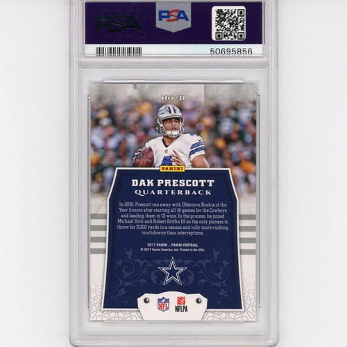 Graded 2017 Panini Dak Prescott #31 Rookie RC Football Card PSA 10 Gem Mint