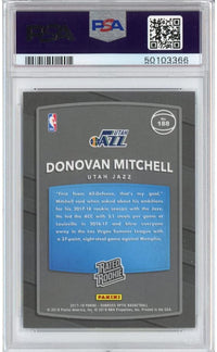Graded 2017-18 Panini Donruss Optic Donovan Mitchell #188 Red/Yellow Rookie RC Basketball Card PSA 10 Gem Mint