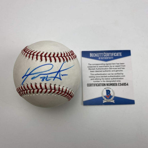 Autographed/Signed David Ortiz Rawlings Official Major League Baseball ROML Beckett BAS COA Auto