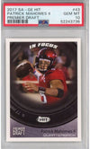 Graded 2017 Sage SA-GE Hit Patrick Mahomes II #43 Premier Draft Rookie RC Football Card PSA 10 Gem Mint
