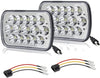 Black Pair 45w 7x6 5x7 6052 6054 H5054 H6054 Hilow Sealed Beam LED Headlights Replacement For Chevy Express Cargo Van 1500