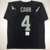Autographed/Signed Derek Carr Oakland Black Football Jersey Beckett BAS COA