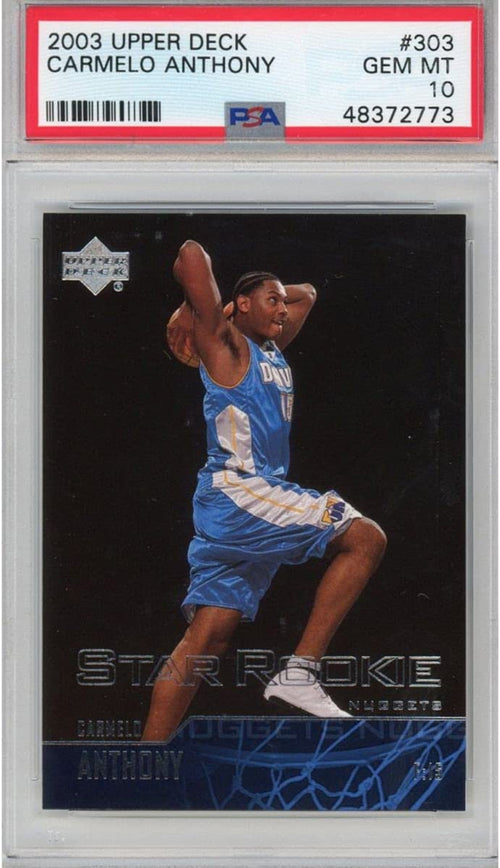 Graded 2003-04 Upper Deck UD Carmelo Anthony #303 Rookie RC Basketball Card PSA 10 Gem Mint