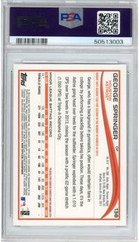 Graded 2014 Topps Chrome George Springer #138 Rookie RC Baseball Card PSA 10 Gem Mint
