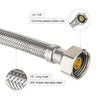 18" 1/2" Push x 1/2" FIP Faucet Hose Connector,1/4-Turn, Angle