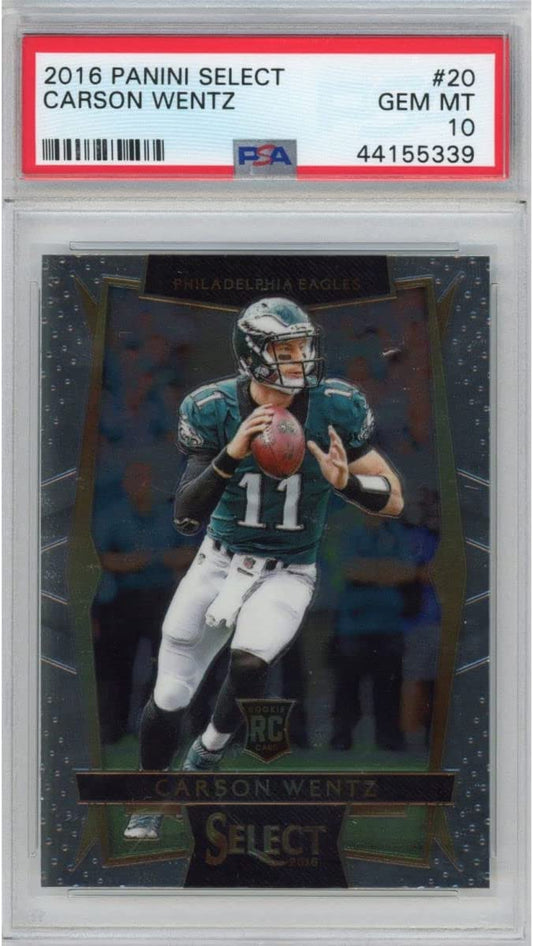 Graded 2016 Panini Select Carson Wentz #20 Rookie RC Football Card PSA 10 Gem Mint