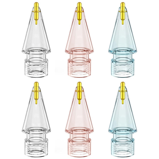FAFALITHIC 6 Pack Clear Replacement Tips Compatible with Apple Pencil 2nd Generation Apple Pencil 1st Generation Apple Pencil USB-C & Apple Pencil Pro (Clear/Clear Pink/Clear Blue)