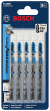 BOSCH T118BF 5 pc. 3-5/8 In. 11-14 TPI Flexible for Metal T-Shank Jig Saw Blades