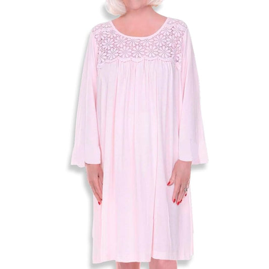 Women's Adaptive Open Back Nightgown - Pink Dot Print, Size XL