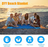 DYYBeach Blanket, Extra Large Oversized 10'X 9' for 7 Adults Soft Beach Mat, with 6 Stakes & 6 Pockets, Waterproof Sandless Picnic Mat Easy