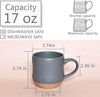 Bosmarlin Large Stoneware Speckled Coffee Mugs Set of 2, Big Tea Cup, 17 Oz, Dishwasher and Microwave Safe