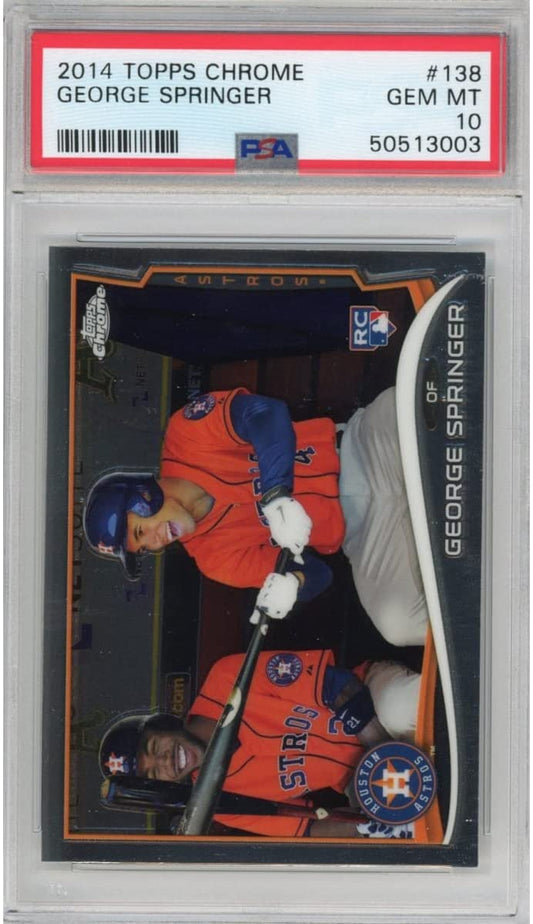 Graded 2014 Topps Chrome George Springer #138 Rookie RC Baseball Card PSA 10 Gem Mint