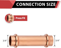 30 Pcs 3/4" Copper Press Extended Coupling (Lead Free)