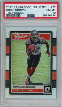 Graded 2017 Panini Donruss Optic Chris Godwin #22 The Rookies RC Football Card PSA 10 Gem Mint