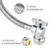 18" 1/2" Push x 1/2" FIP Faucet Hose Connector,1/4-Turn, Angle