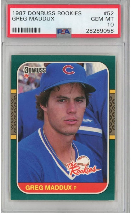 Graded 1987 Donruss Greg Maddux #52 Rookie RC Baseball Card PSA 10 Gem Mint
