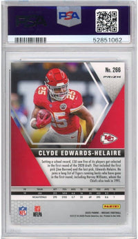 Graded 2020 Panini Mosaic Clyde Edwards-Helaire #266 Pink Camo Rookie RC Football Card PSA 10 Gem Mint