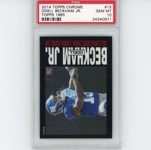 Graded 2014 Topps Chrome Odell Beckham Jr. #15 1985 Rookie RC Football Card PSA 10 Gem Mint