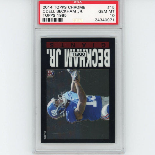 Graded 2014 Topps Chrome Odell Beckham Jr. #15 1985 Rookie RC Football Card PSA 10 Gem Mint