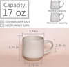Bosmarlin Large Stoneware Speckled Coffee Mugs Set of 2, Big Tea Cup, 17 Oz, Dishwasher and Microwave Safe
