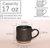 Bosmarlin Large Stoneware Speckled Coffee Mugs Set of 2, Big Tea Cup, 17 Oz, Dishwasher and Microwave Safe