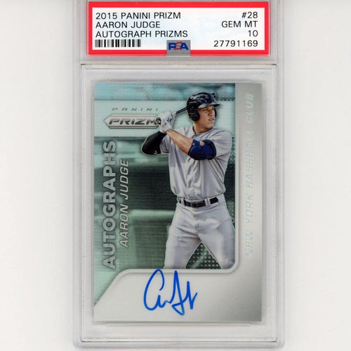 Graded 2015 Panini Prizm Aaron Judge #28 Autograph Auto Rookie RC Baseball Card PSA 10 Gem Mint