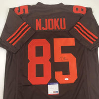 Autographed/Signed David Njoku Cleveland Color Rush Football Jersey PSA/DNA COA
