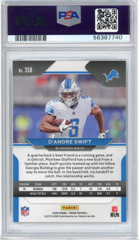 Graded 2020 Panini Prizm D'Andre Swift #358 Rookie RC Football Card PSA 10 Gem Mint