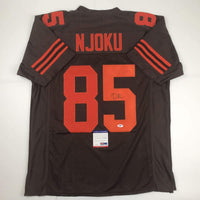 Autographed/Signed David Njoku Cleveland Color Rush Football Jersey PSA/DNA COA