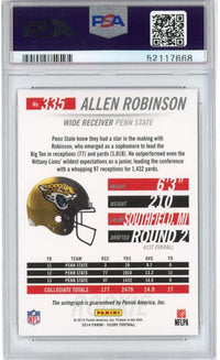 Graded 2014 Panini Score Allen Robinson #335 Blue #/99 Hot Rookies RC Auto Football Card PSA 10 Gem Mint