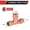 30 Pcs 1" x 1" x 1/2" Press x Press x Female Thread Copper Tee (Lead Free)