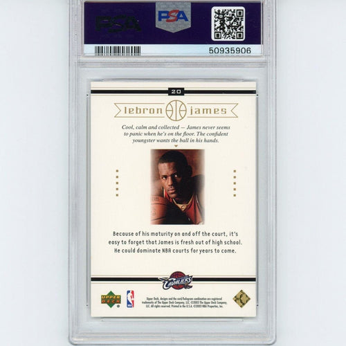 Graded 2003-04 Upper Deck LeBron James #20 Box Set Rookie RC Basketball Card PSA 9 Mint
