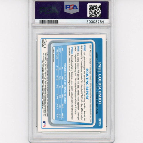 Graded 2011 Bowman Chrome Prospects Paul Goldschmidt #BCP99 Rookie RC Baseball Card PSA 10 Gem Mint