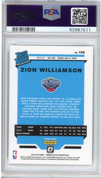 Graded 2019-20 Panini Donruss Optic Zion Williamson #158 Rookie RC Basketball Card PSA 10 Gem Mint
