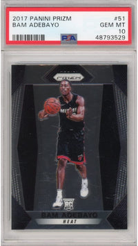 Graded 2017-18 Panini Prizm Bam Adebayo #51 Rookie RC Basketball Card PSA 10 Gem Mint