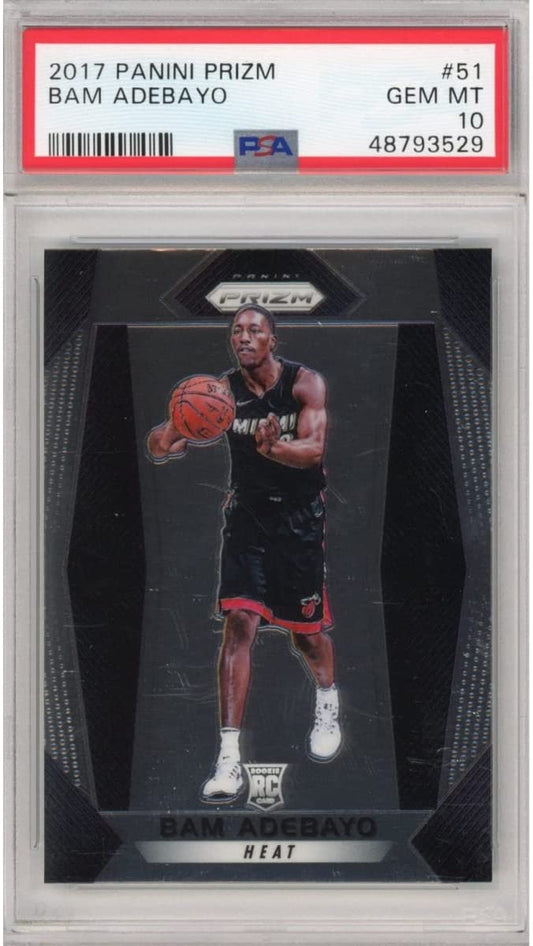 Graded 2017-18 Panini Prizm Bam Adebayo #51 Rookie RC Basketball Card PSA 10 Gem Mint