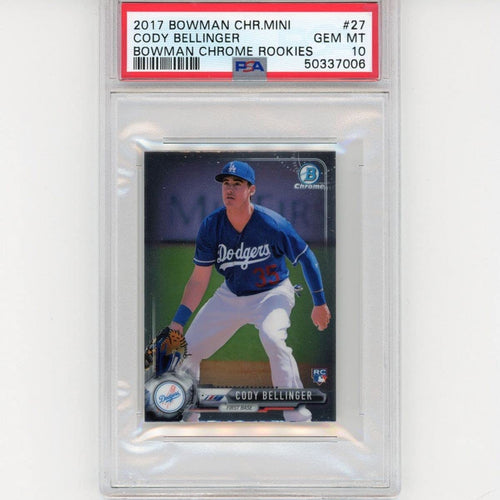 Graded 2017 Bowman Chrome Mini Cody Bellinger #27 Rookie RC Baseball Card PSA 10 Gem Mint