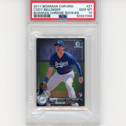 Graded 2017 Bowman Chrome Mini Cody Bellinger #27 Rookie RC Baseball Card PSA 10 Gem Mint