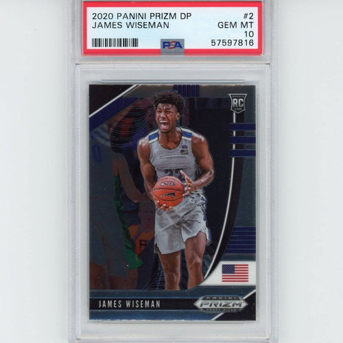 Graded 2020-21 Panini Prizm DP Draft Picks James Wiseman #2 Rookie RC Basketball Card PSA 10 Gem Mint