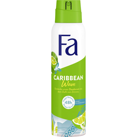 Fa Caribbean Wave Lemon Scent Deodorant  48h Freshness with Antibacterial Effect 150 ml