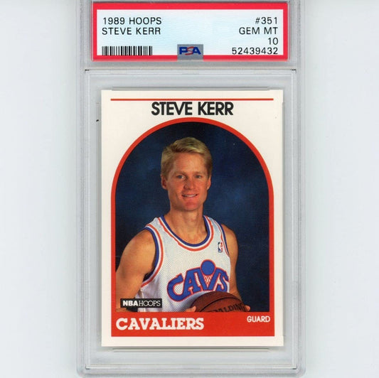 Graded 1989-90 Hoops Steve Kerr #351 Rookie RC Basketball Card PSA 10 Gem Mint