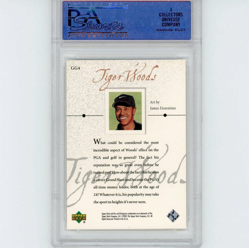 Graded 2001 Upper Deck UD Golf Tiger Woods #GG4 Rookie RC Golf Gallery Card PSA 10 Gem Mint