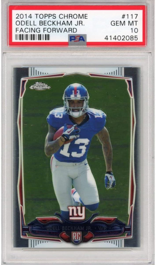 Graded 2014 Topps Chrome Odell Beckham Jr. #117 Facing Forward Rookie RC Football Card PSA 10 Gem Mint