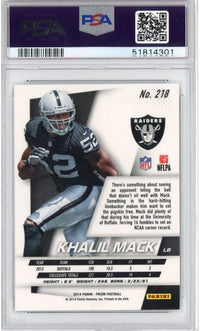 Graded 2014 Panini Prizm Khalil Mack #218 Rookie RC Football Card PSA 10 Gem Mint