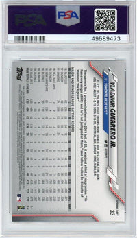 Graded 2020 Topps Opening Day Vladimir Vlad Guerrero Jr. #33 Rookie RC Baseball Card PSA 10 Gem Mint