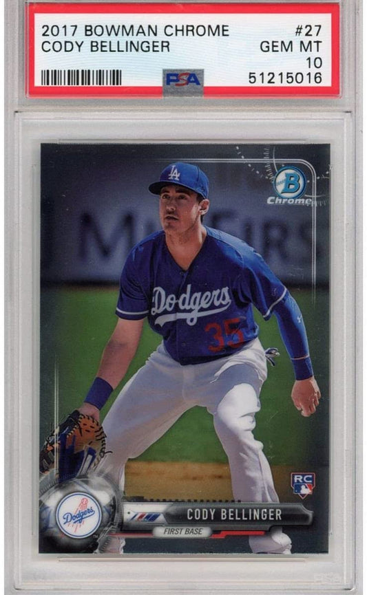Graded 2017 Bowman Chrome Cody Bellinger #27 Rookie RC Baseball Card PSA 10 Gem Mint