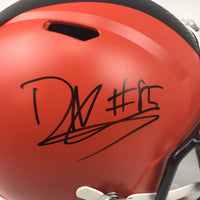 Autographed/Signed David Njoku Cleveland Browns Riddell Full Size FS F/S Replica Football Helmet PSA/DNA COA