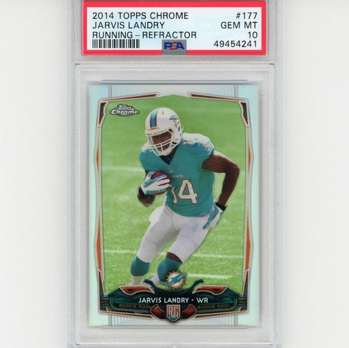 Graded 2014 Topps Chrome Jarvis Landry #177 Refractor Rookie RC Football Card PSA 10 Gem Mint